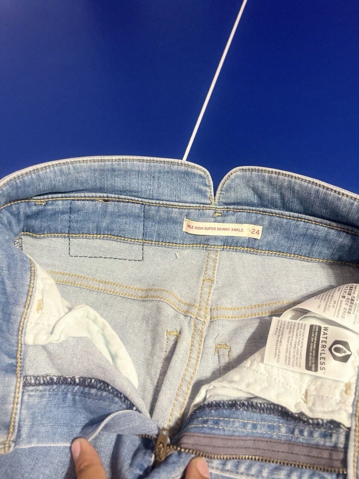 Levi's Jeans Women's 24x26 Mile High-Rise Super Skinny Ankle Pants-Measured