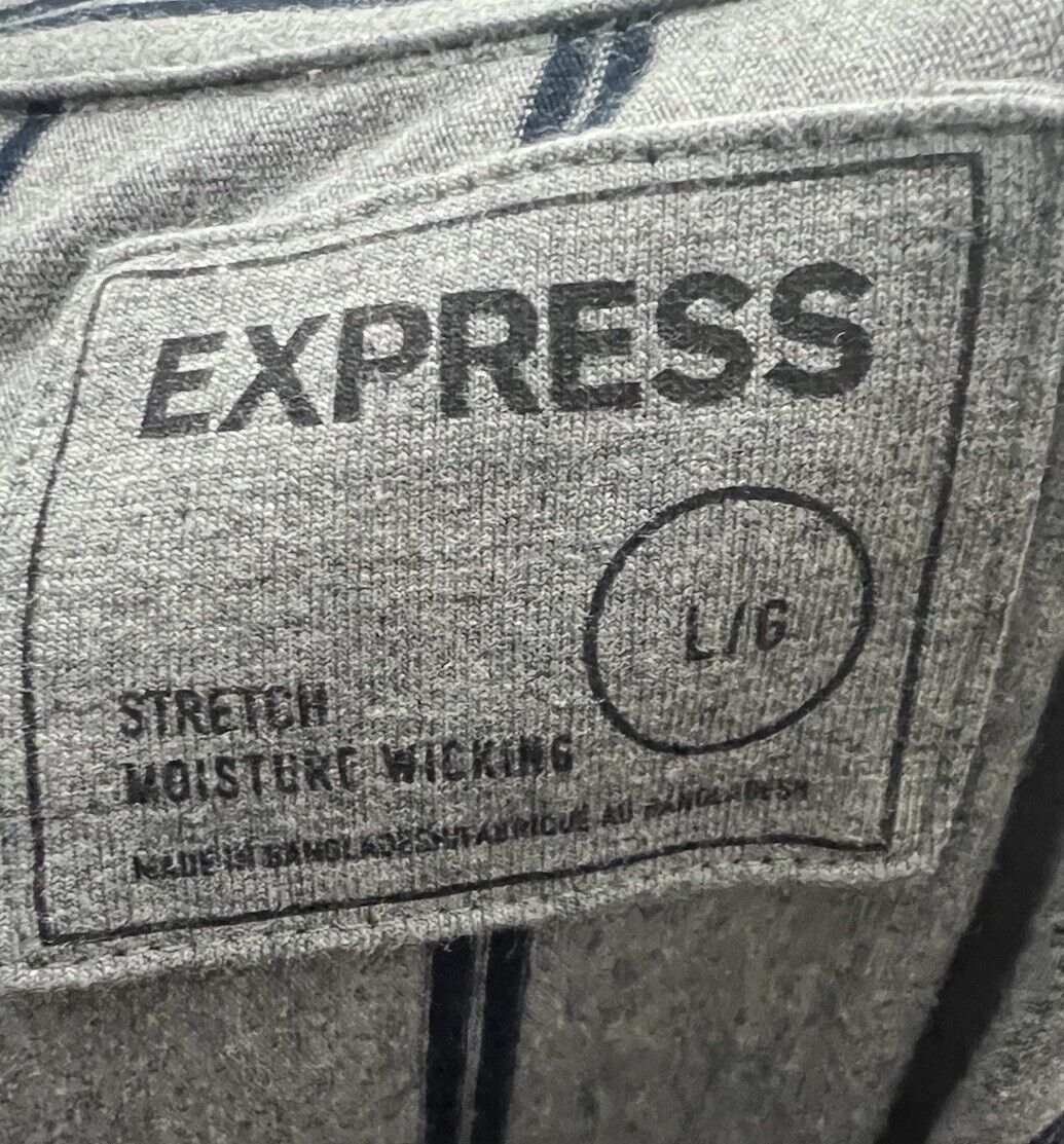 Express Men's Polo Shirt size L Multicolor Stripe Short Sleeve
