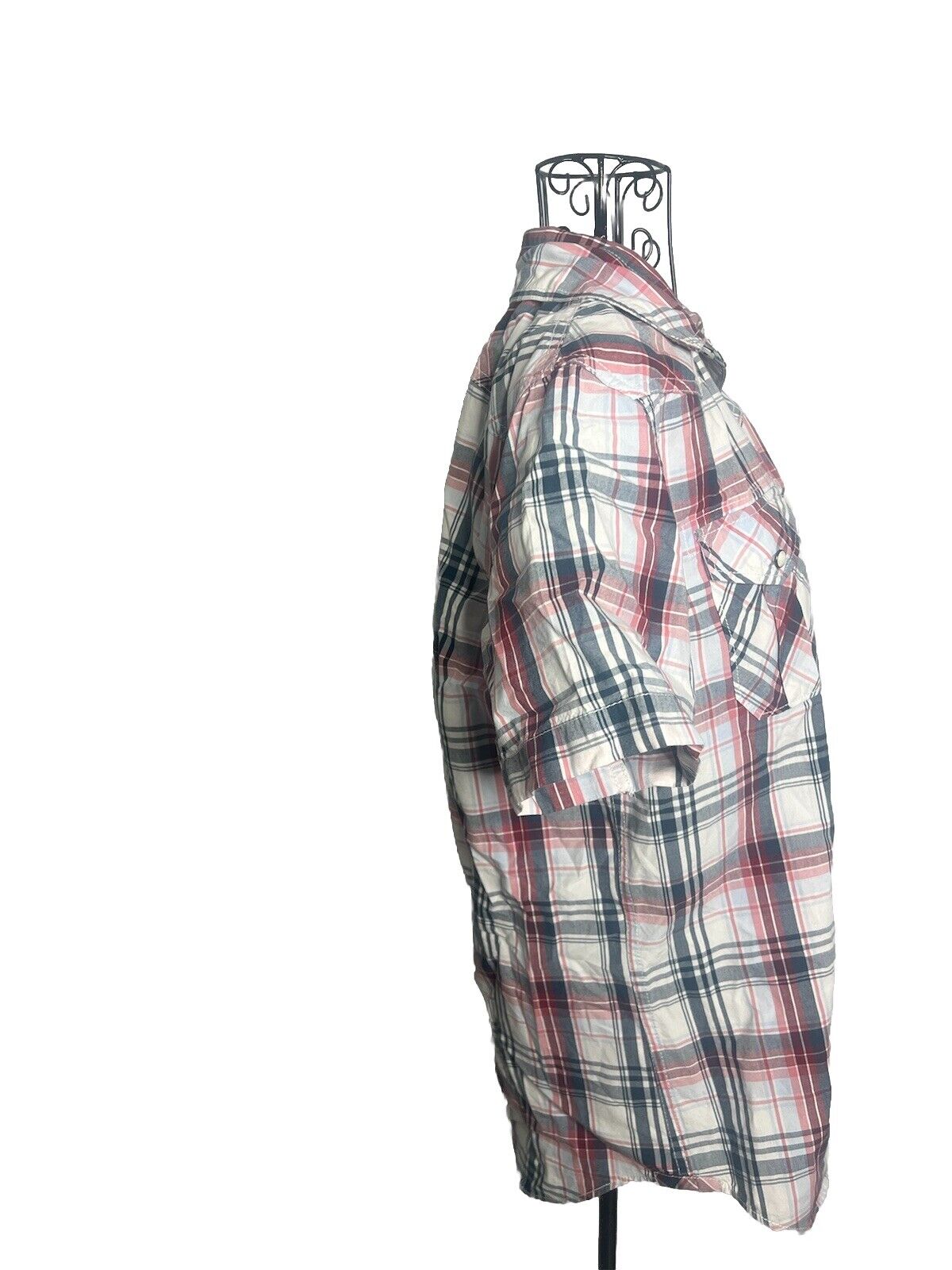 American Eagle Vintage Fit Plaid Button Up Short Sleeve, Men’s Medium