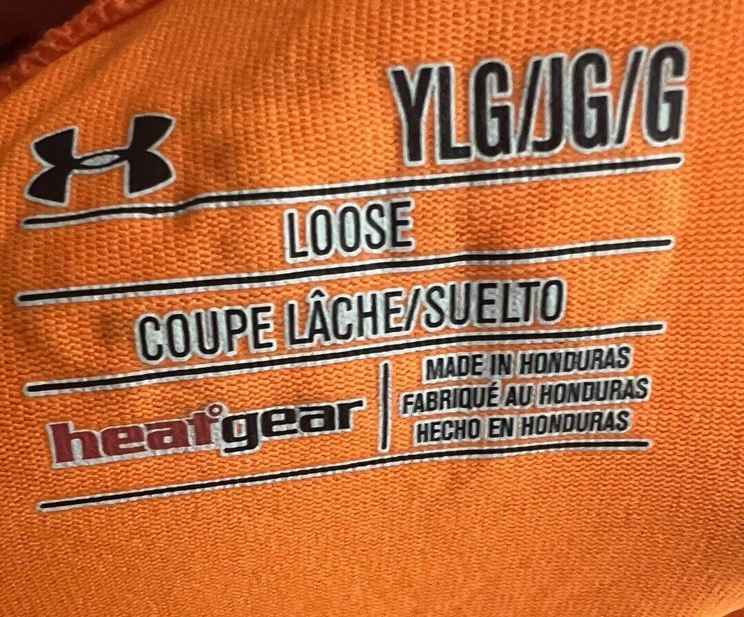 Under Armour Shirt Boys YLG Loose Heat Gear Short Sleeves Crew Neck Logo