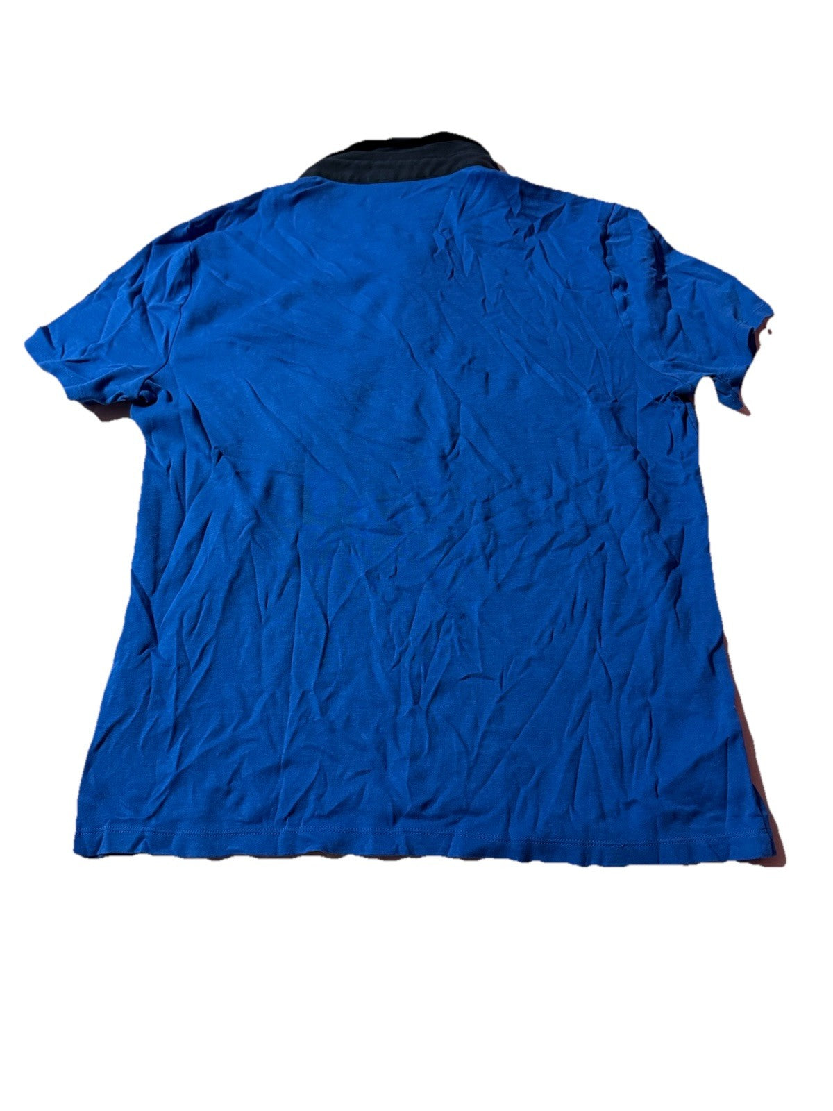 Express Short Sleeve Polo Shirt Mens Medium Blue /Black collar