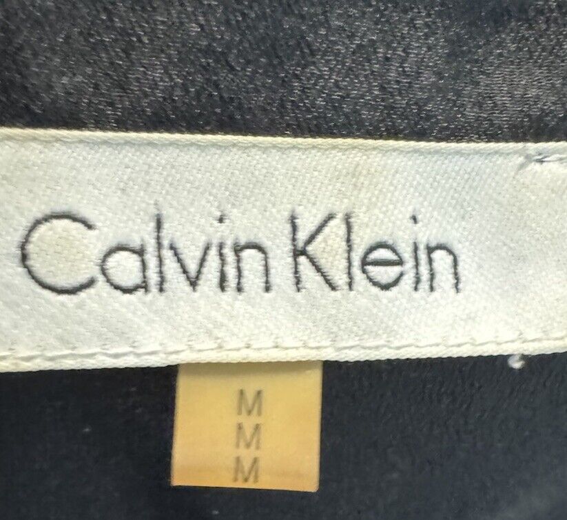 Calvin Klein Women's medium Black Floral Long Sleeve Button Shirt