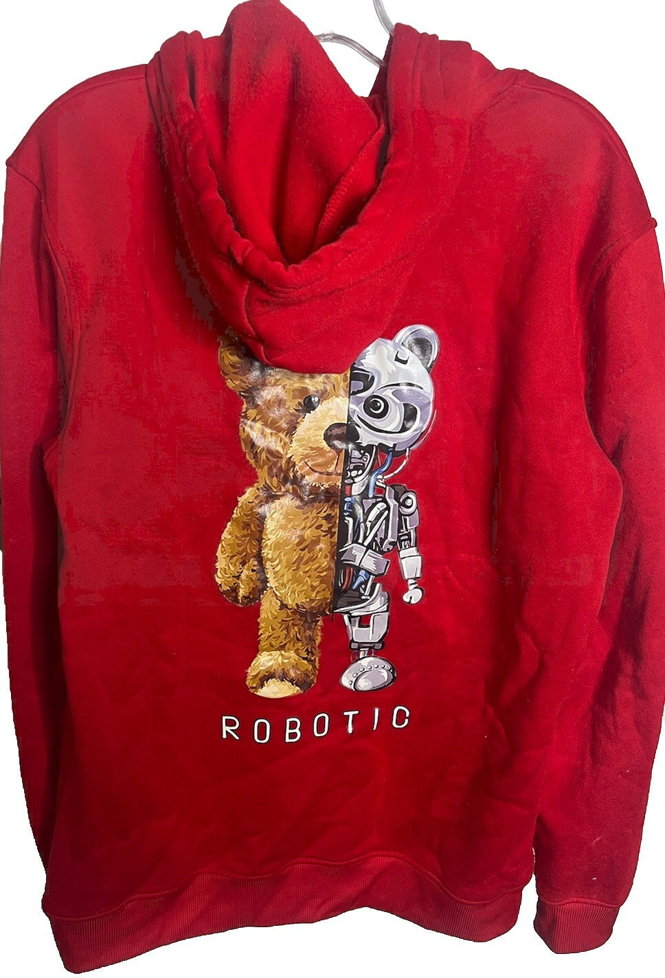 Robotic Graphic Bear Hoodie Mens Size Medium