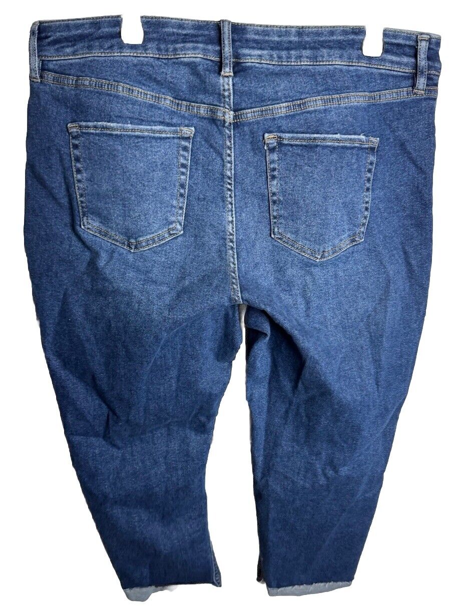 Ava & Viv Jeans Womens 16W Dark Wash Skinny Stretch Mid Rise Distressed