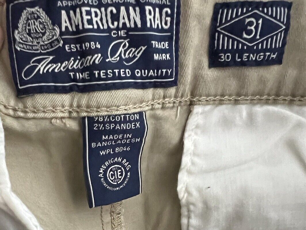 American RagCotton Pants Men's Size 31x30 Straight Leg Tan