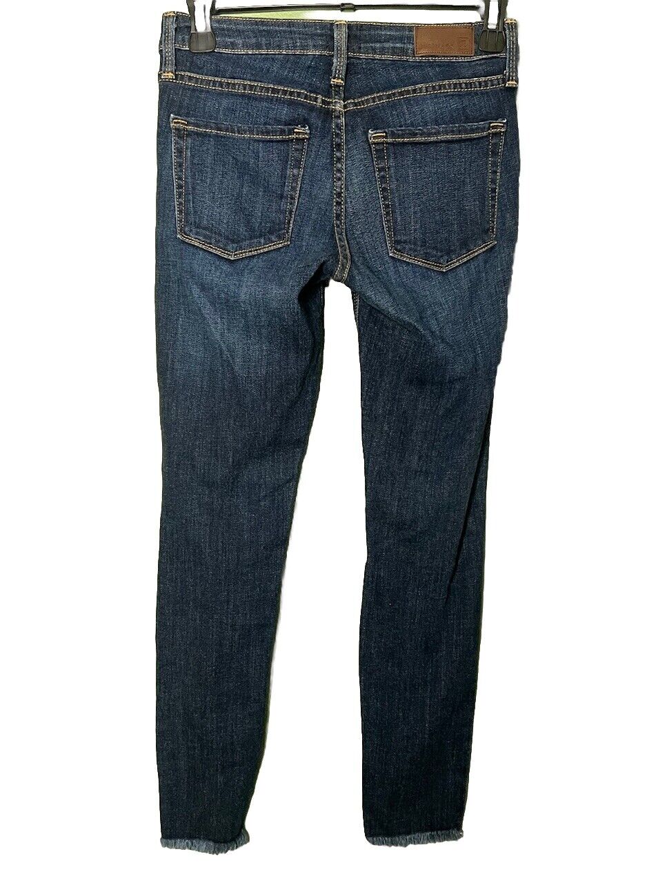 Just Black Women's Dark Rinse High Rise Striped Ankle Crop Skinny Jeans Size 25