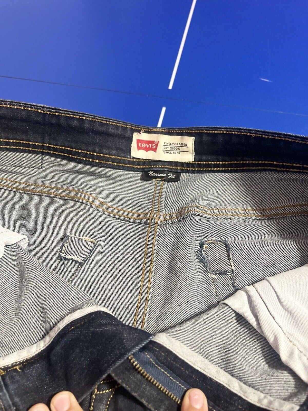 Levi's Narrow Fit Pants Mens 36 x 30 Regular Fit Straight Leg Blue Denim Jeans