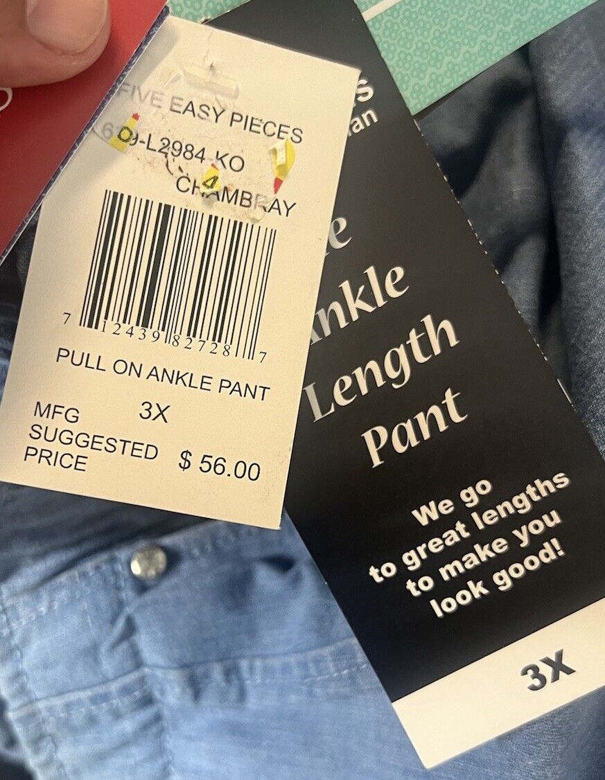Cathy Daniels Pants Woman Size 3X Stretch Back Pockets