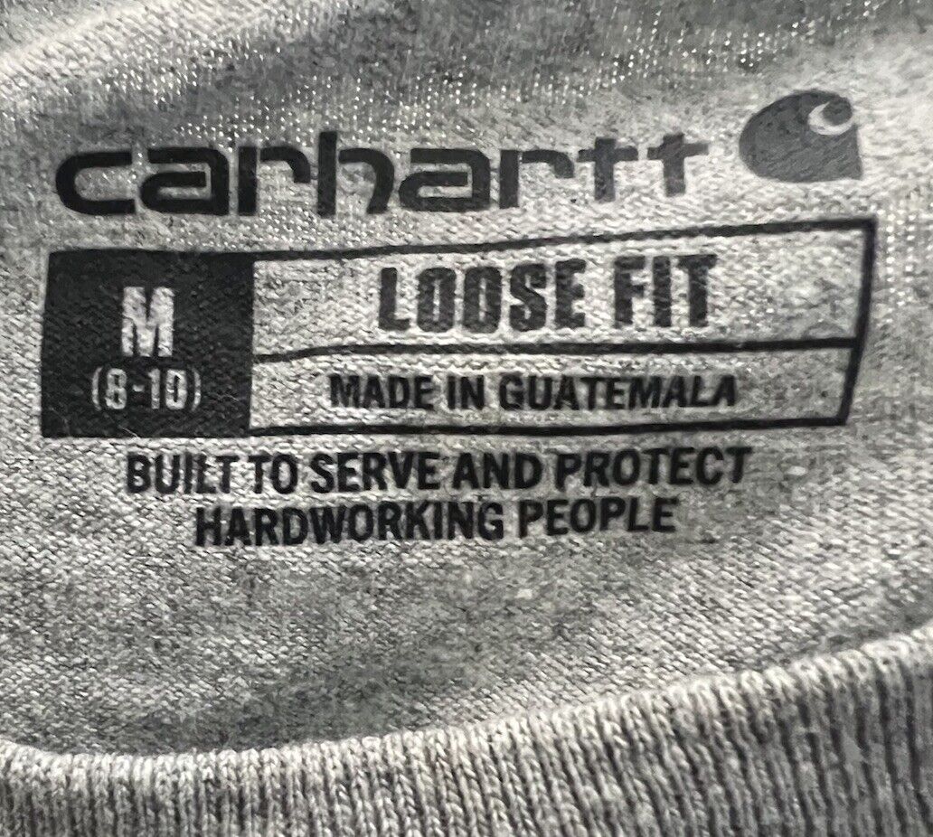 Carhartt Shirt Mens Medium (8-10) Gray Relaxed Fit Tee