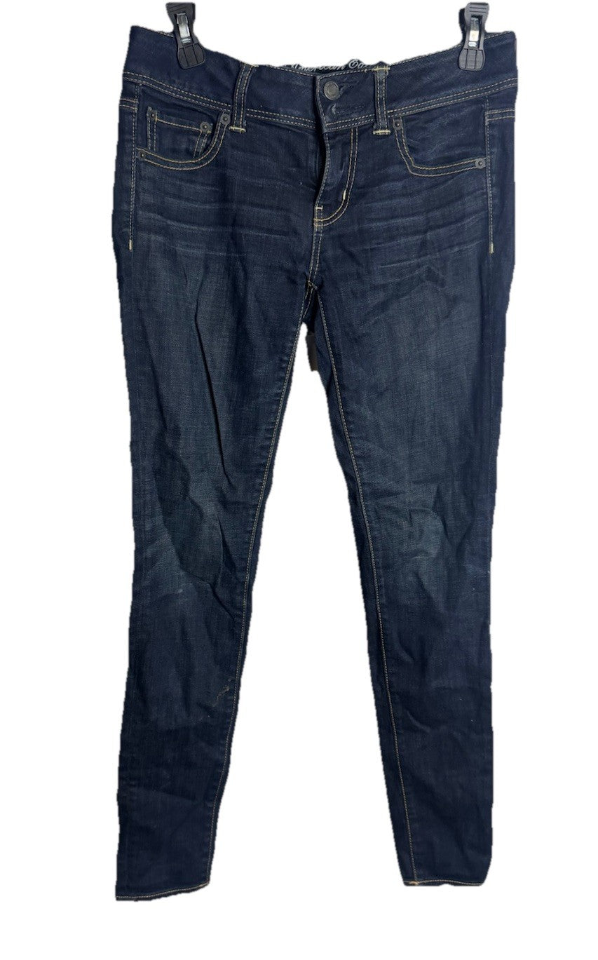American Eagle Jeans Women's Size 4 Blue Denim Kick Boot Super Stretch
