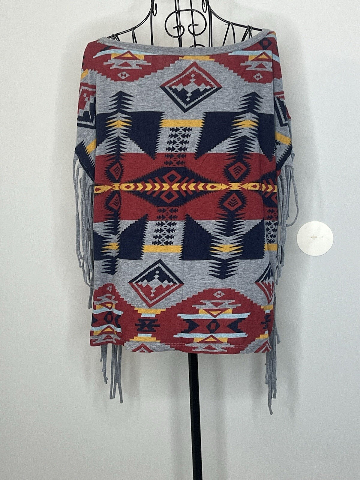 Ralph Lauren Shirt Blouse Red Aztec Tribal Women’s Size XL