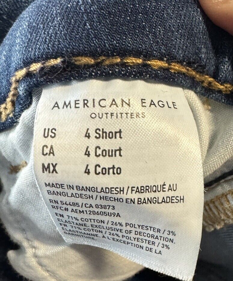 AE American Eagle Highest Rise Jegging Crop Distressed women jeans size 4