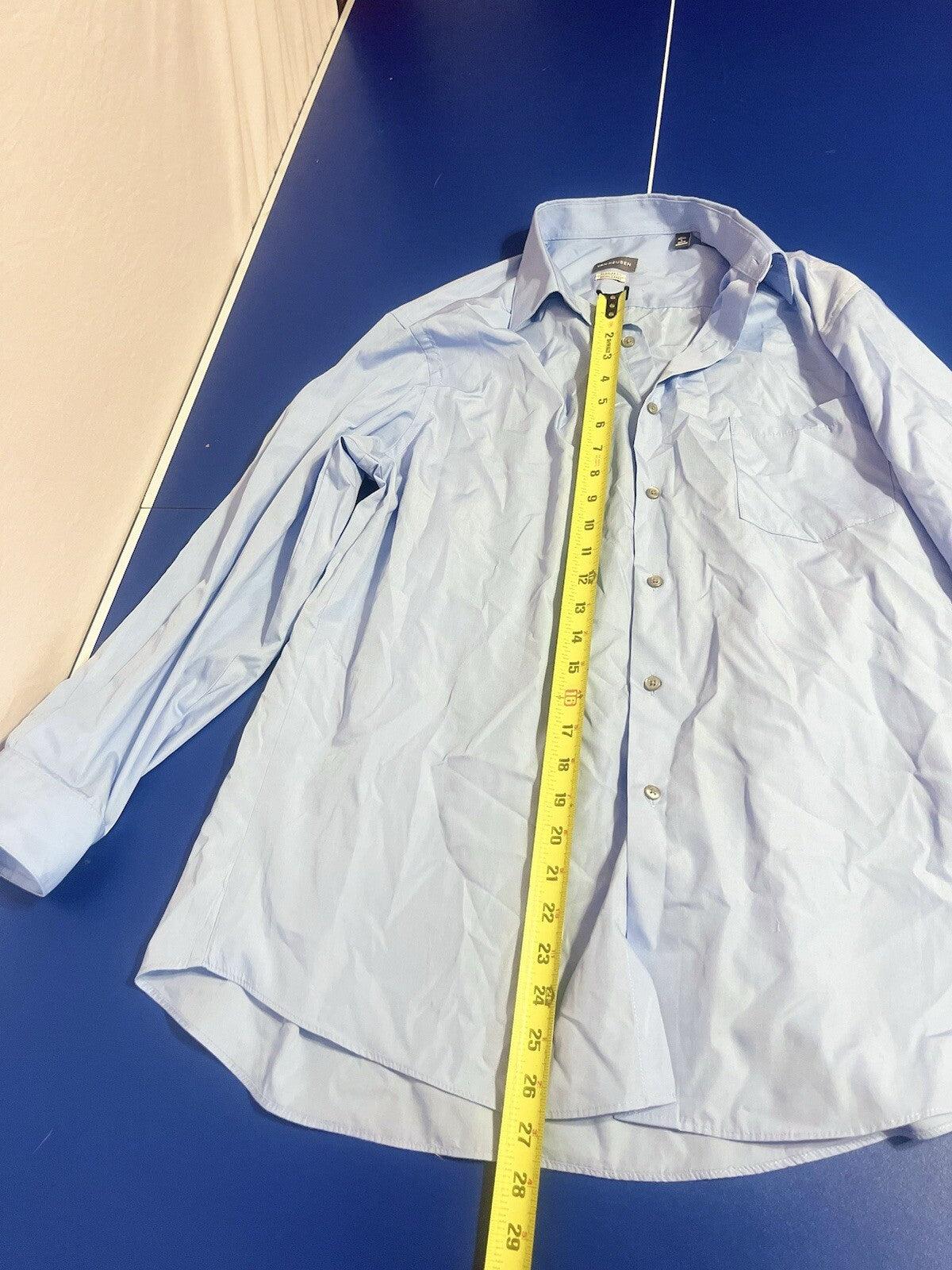 Van Heusen Men 16-1/2, LargeLong-sleeved Buttons Regular Fit Stretch Dress Shirt