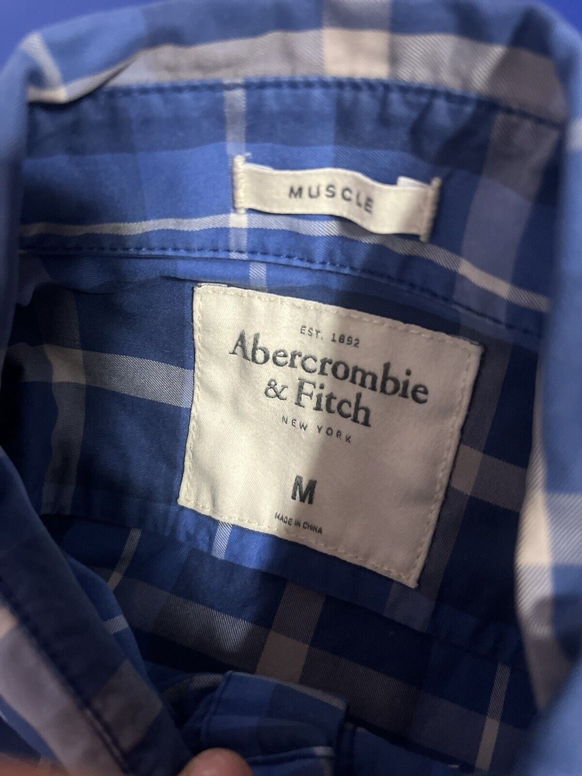 Abercrombie & Fitch Tartan Plaid Shirt Cotton Muscle Size M