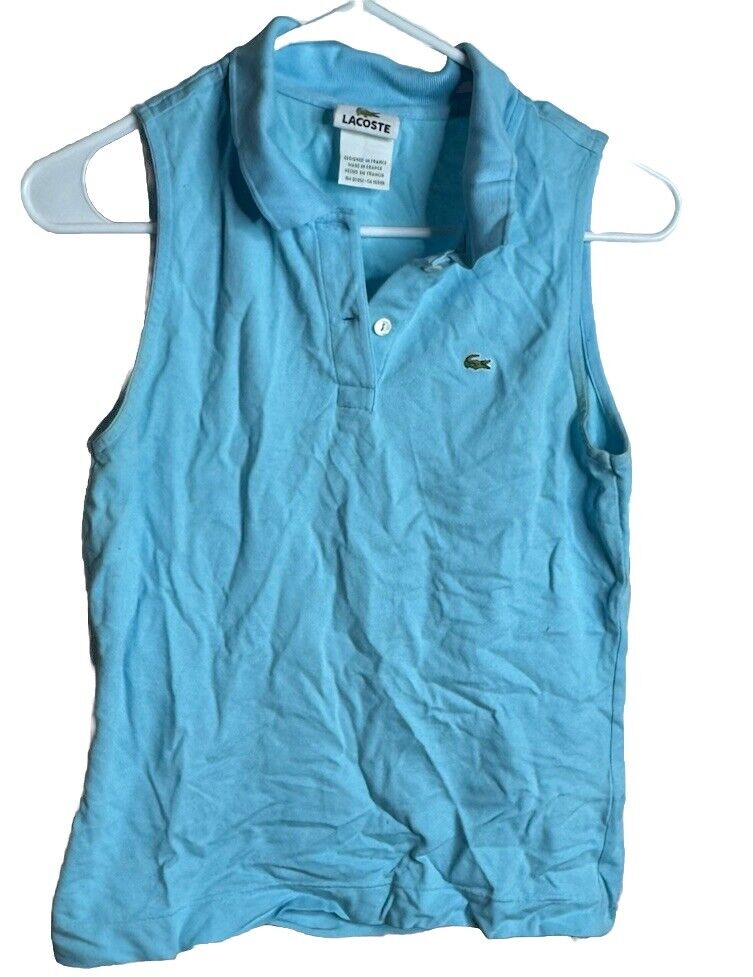 Lacoste Sleeveless Polo Tank Top Pique Cotton Size 44 XL