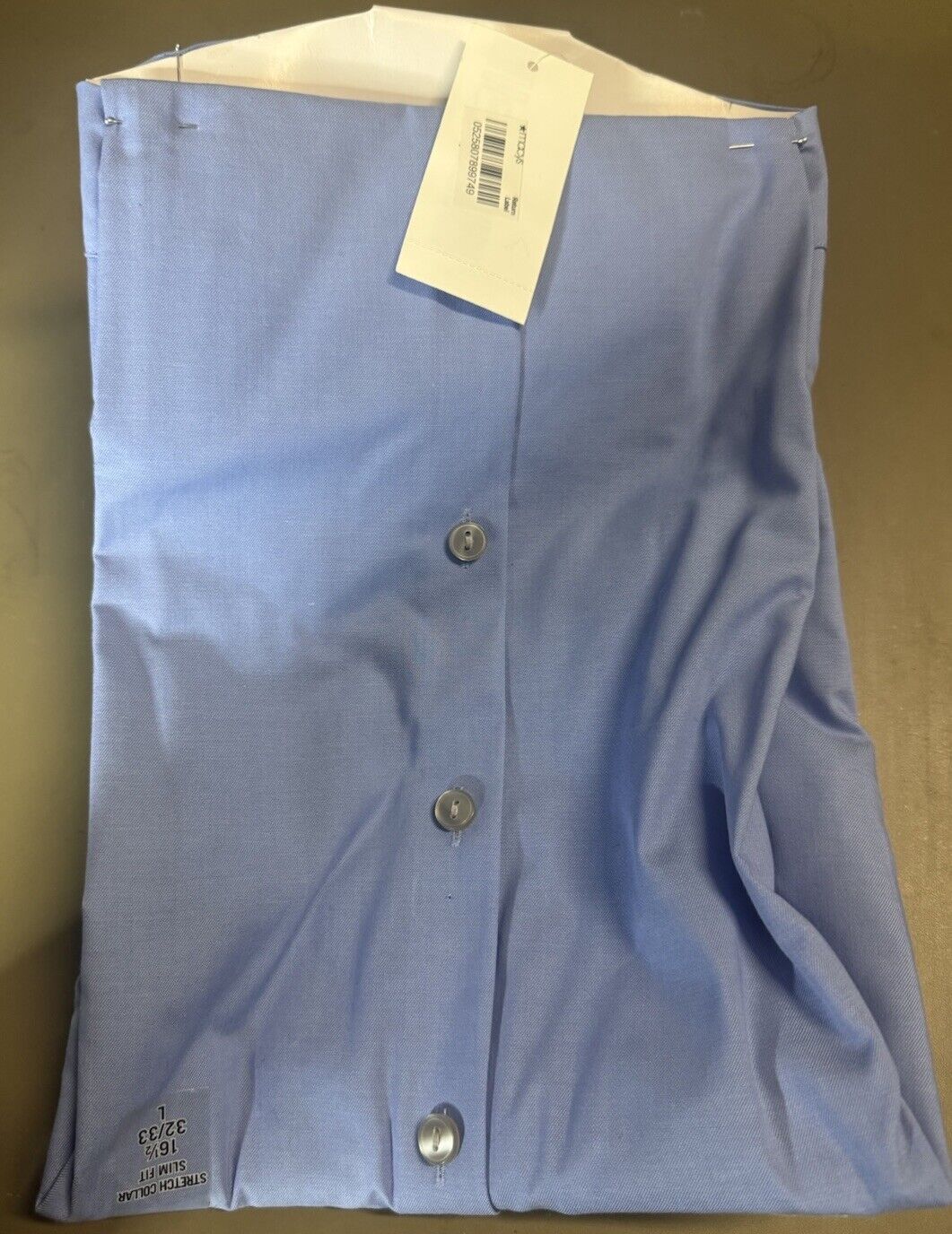 Kenneth Cole Reaction Shirt Mens Large 16.5 32/33 Slim Fit Wrinkle Resistant