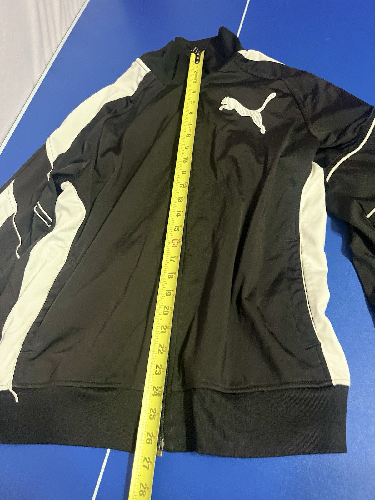 PUMA Mens Graphic Tracksuit Top Jacket Large Black Colourblock Polyester