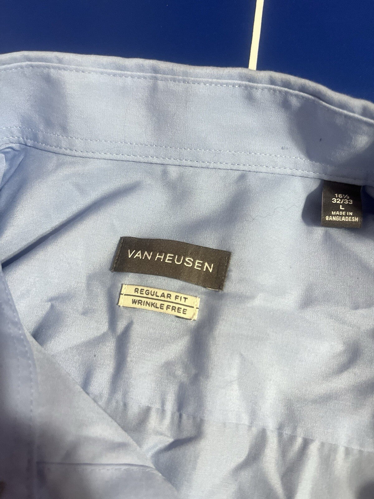 Van Heusen Men 16-1/2, LargeLong-sleeved Buttons Regular Fit Stretch Dress Shirt