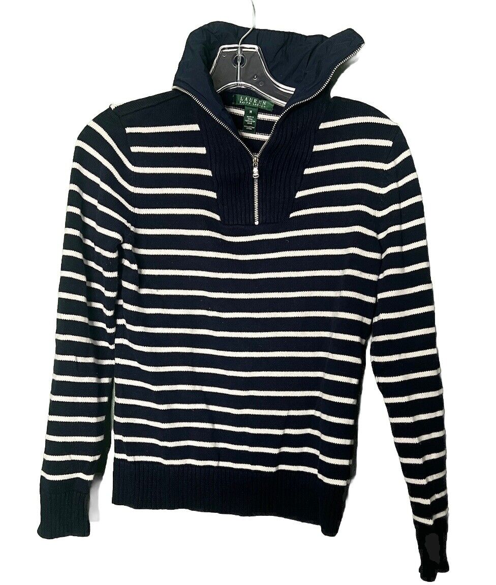 Lauren by RALPH LAUREN Men’s 1/4 Zip Striped Pullover Size Medium