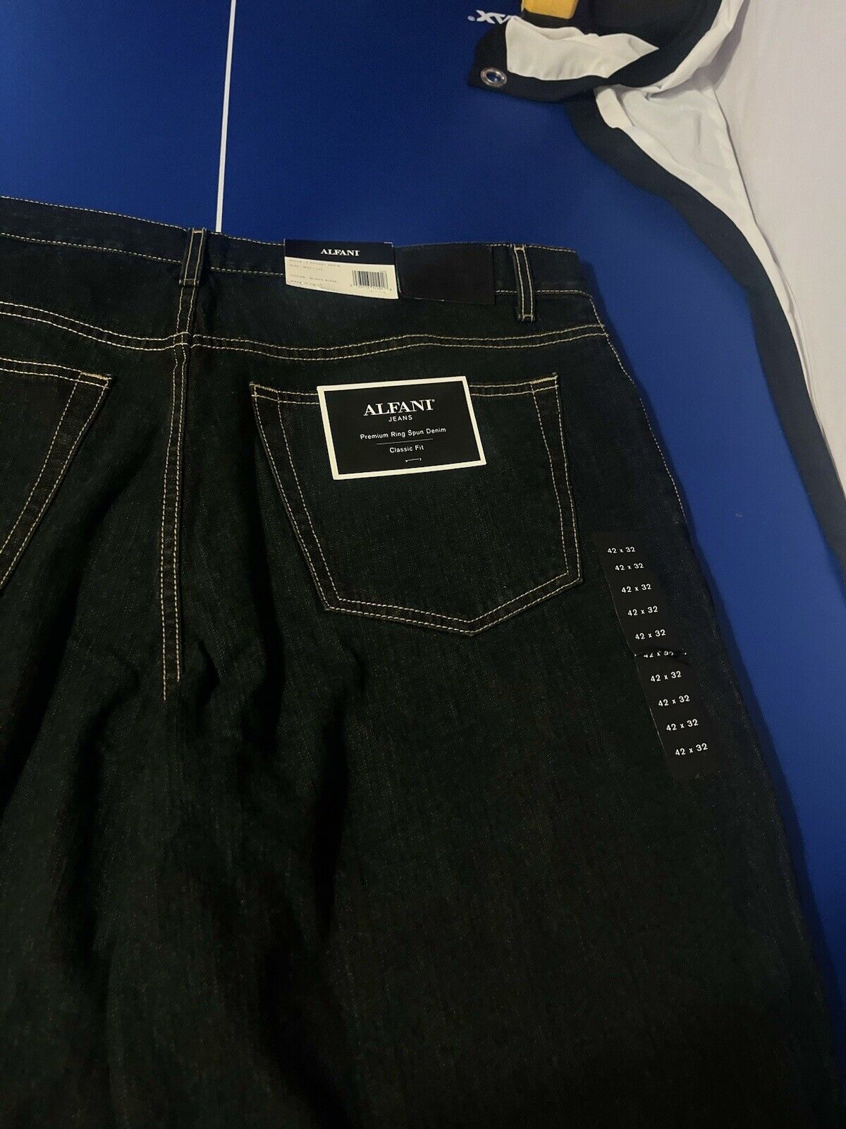 Afani Men’s Jeans, Size 42x32, Regular Fit, Black Denim Jeans, High Quality,rare
