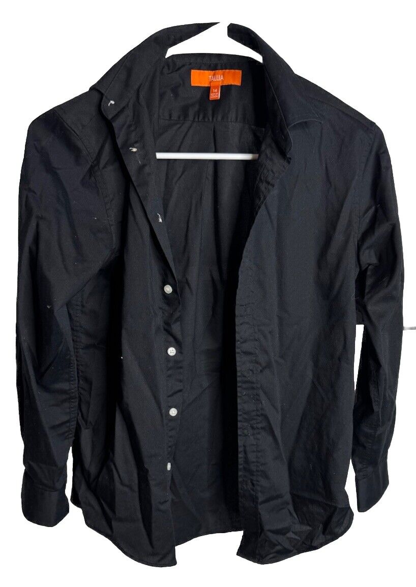 Men's Tallia Pattern Button Down Long Sleeve Shirt Size Small 14
