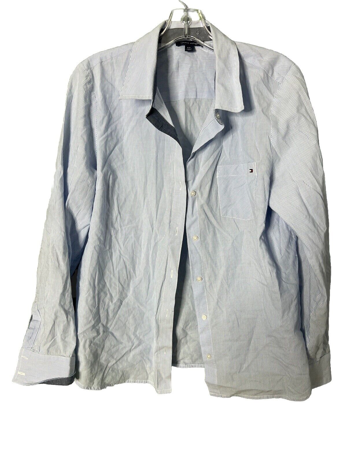 Tommy Hilfiger Shirt Mens Large Button Down Classic Fit Dress Shirt