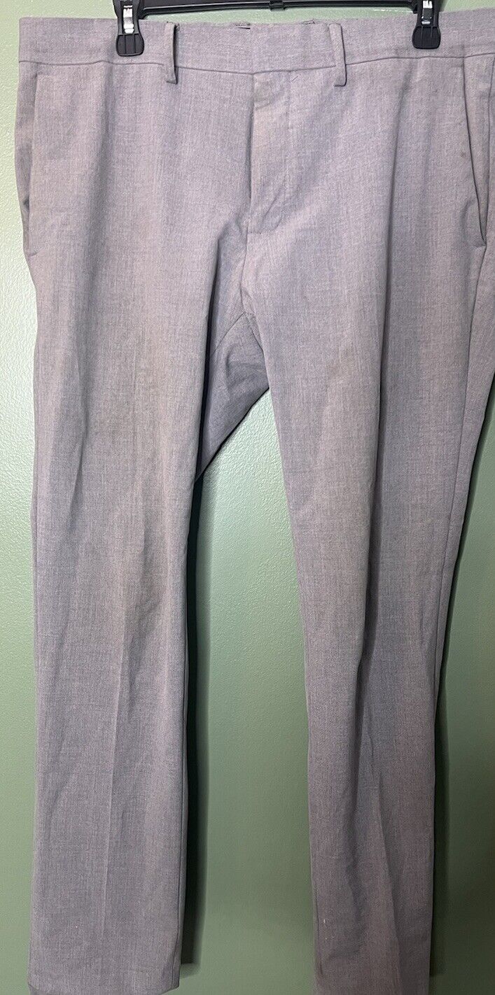 Kenneth Cole Reaction men's 34 x 30 suit pants gray plaid zip straight pockets
