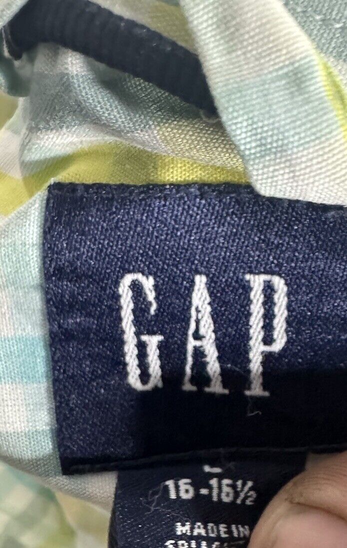 Gap Shirt Mens Large 16-16.5 Plaid Slim Fit Button Up Long Sleeve