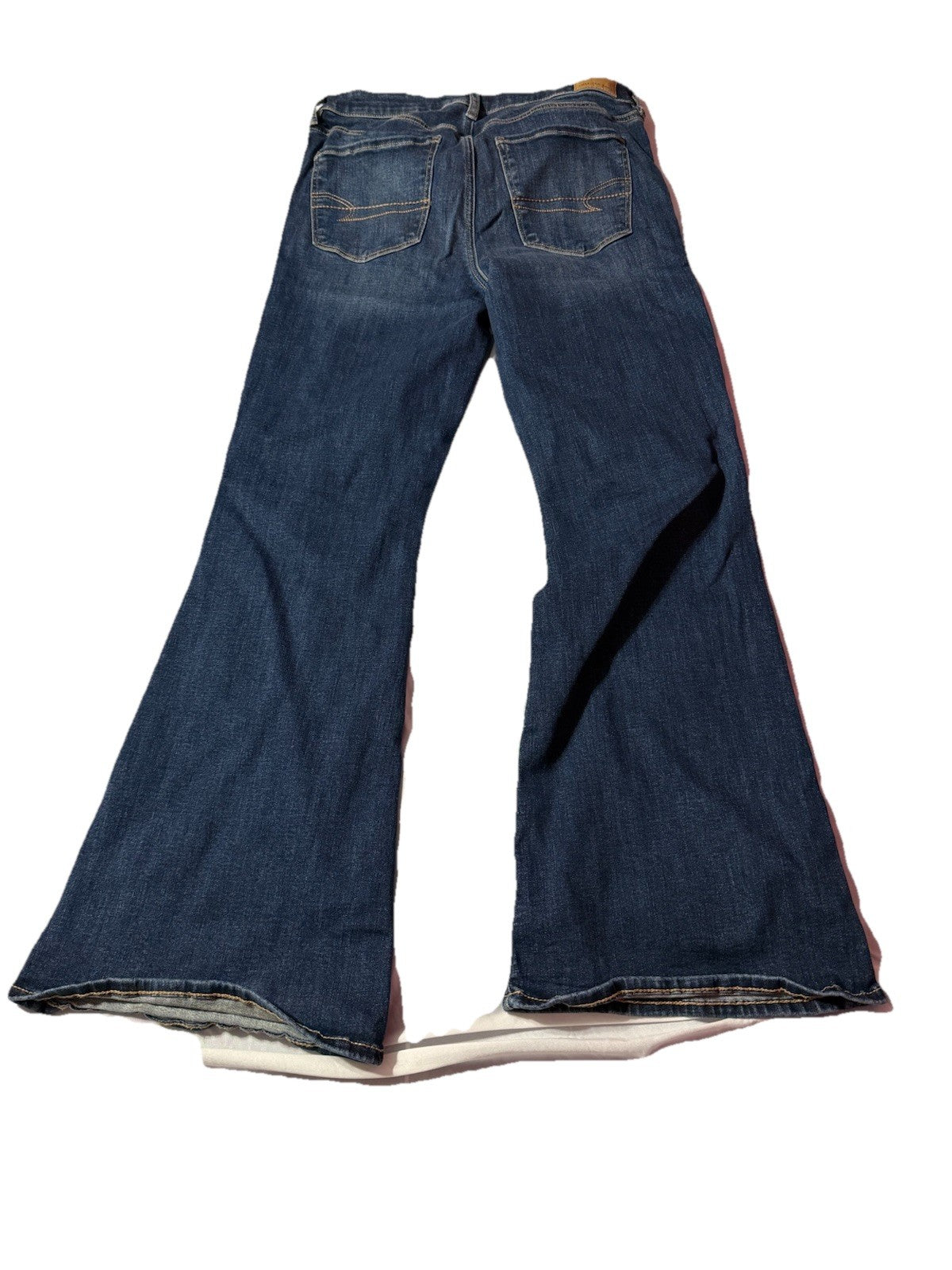 American Eagle Artist Flare Leg Stretch Denim Jeans Dark Wash Women's 10 Short