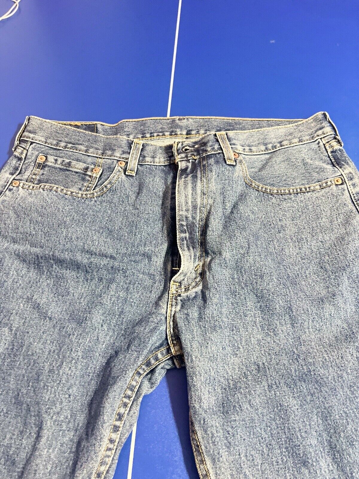 Levis 505 Jeans Mens 36x29 Regular Fit Straight Medium Wash Denim