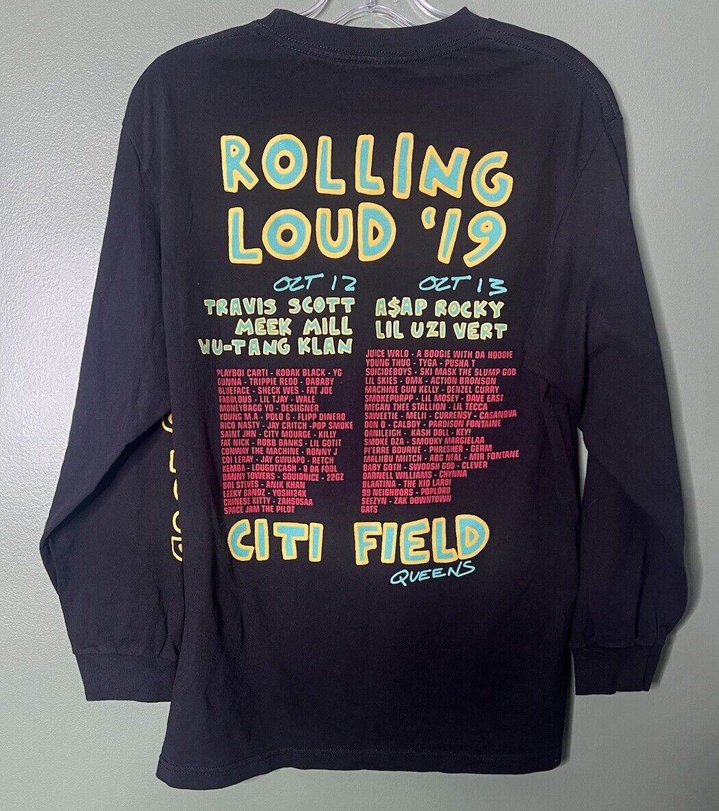 ROLLING LOUD NYC 2019 Queens Long Sleeve T-Shirt M Travis Scott Juice Wrld NYC
