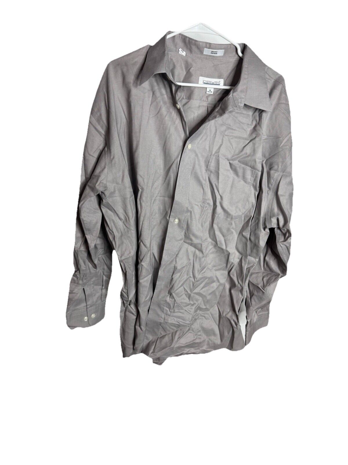 Joseph & Feiss Dress Shirt Adult 18 34/35 Non Iron 100% Cotton L/S Button Up