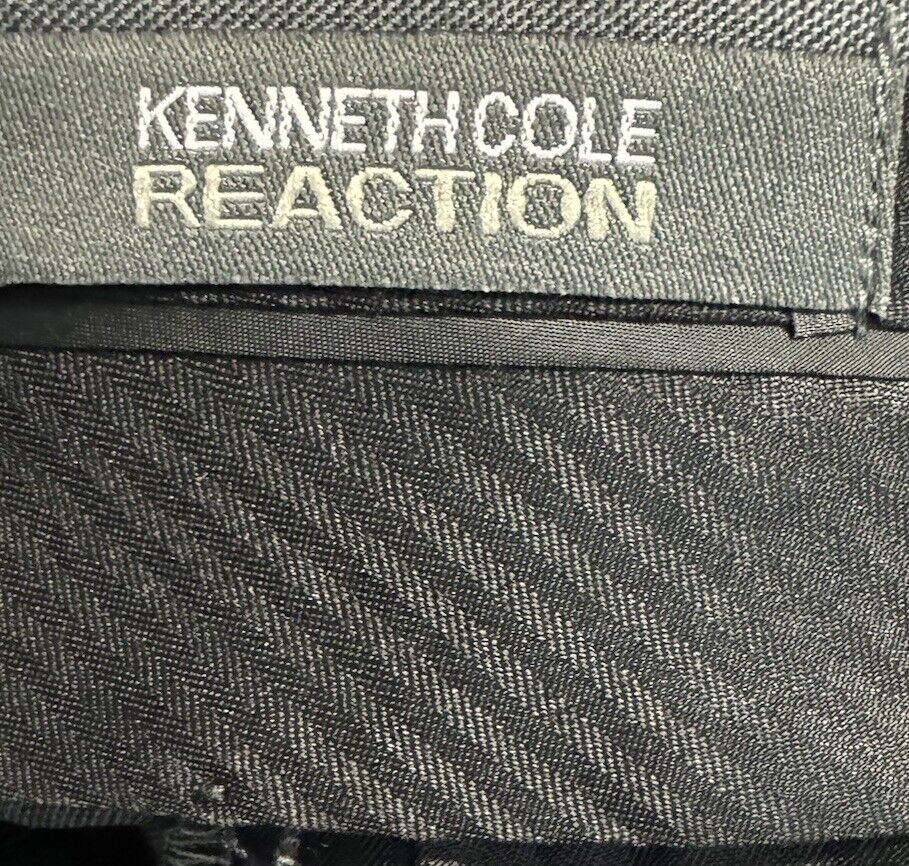 Kenneth Cole Reaction Mens Slim-Fit Gabardine Dress Pants 33 x 30 Dark Gray