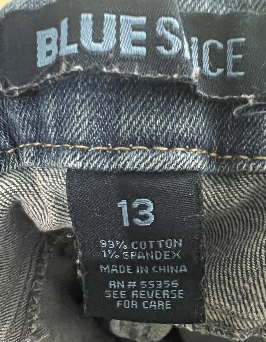 Blue Spice Overalls Jean Shorts size 13 Medium Wash Denim Romper