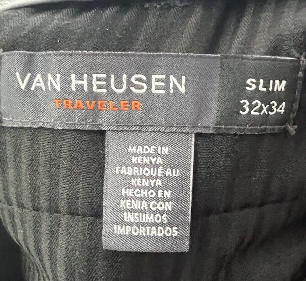 Van Heusan Traveler Dress Pants Mens 32x32 Lightweight Polyester