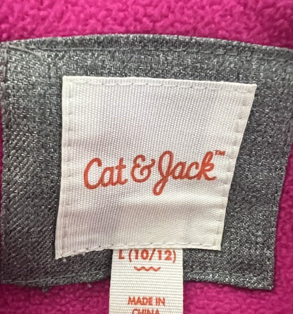 Cat and Jack Girls Pea Coat Size L (10/12) Faux Fur
