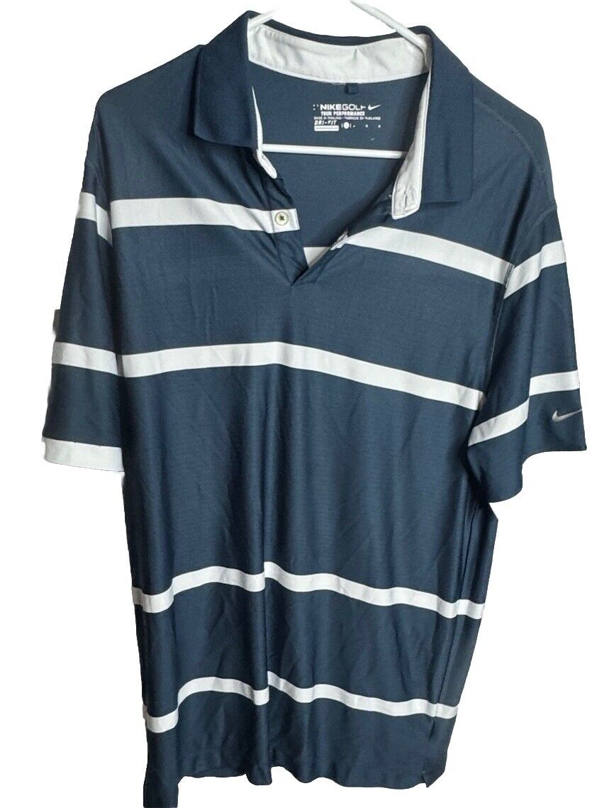 Nike Golf Polo Shirt Mens Large Dri Fit Logo Casual Sports Outdoor