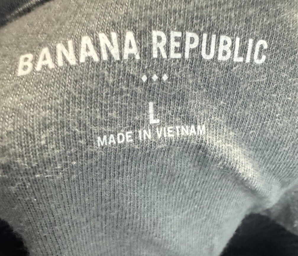Banana Republic Shirt Men's Large Fitted Crew Neck Long Sleeve Pullover