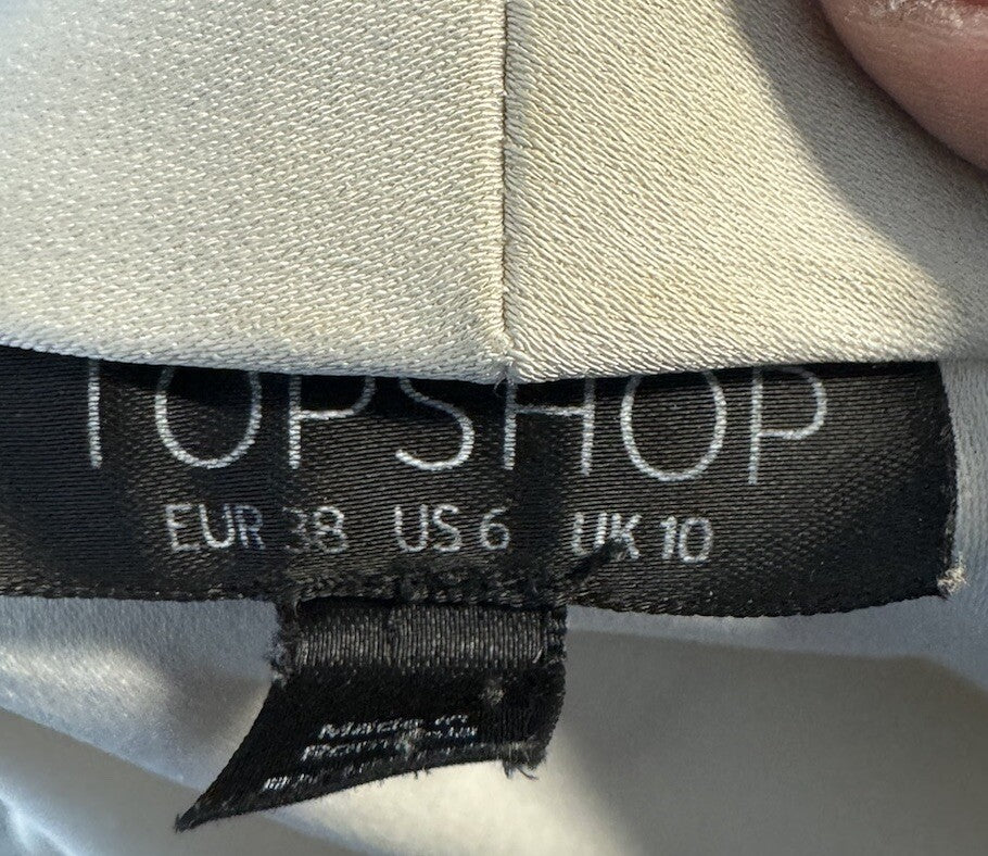 Topshop Women's Beige Relaxed Single Blazer 6