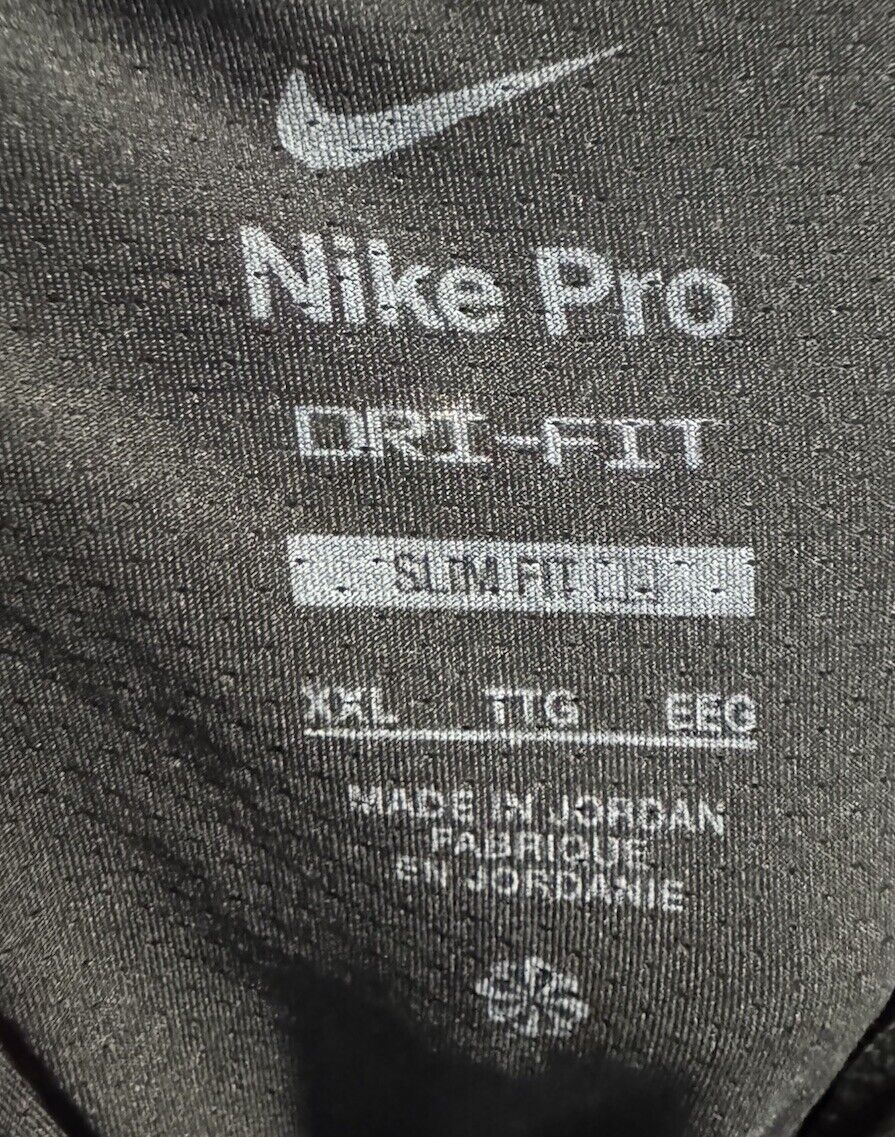 Nike Pro Dri Fit Fitted Shirt Mens 2XL Long Sleeve Crew Neck Performance Running