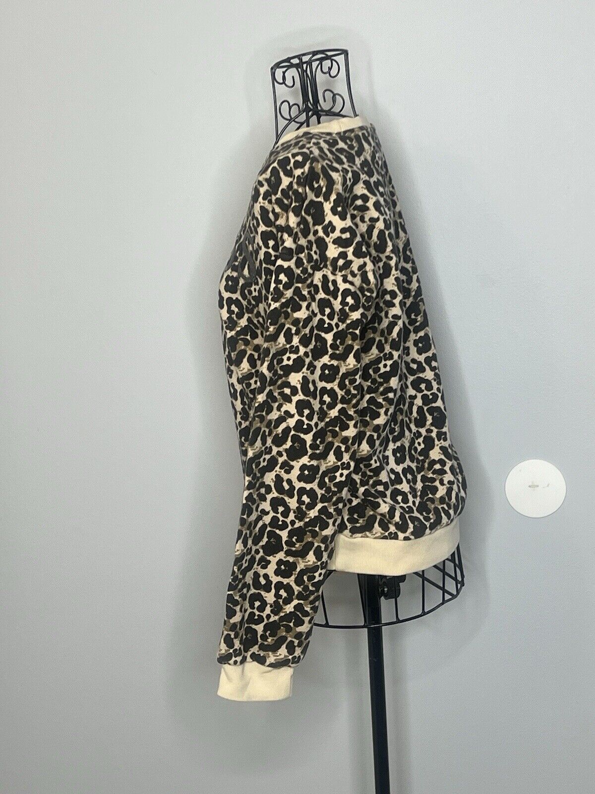 Guess Women's Leopard Print Long Sleeve Shirt- Size 16