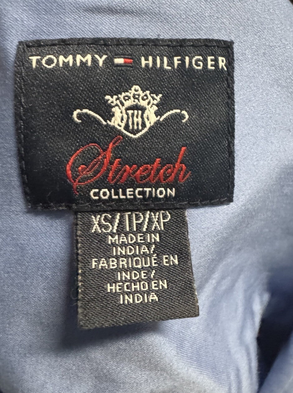 Tommy Hilfiger XS Long Sleeve Button Up Blue W/emblem Collared
