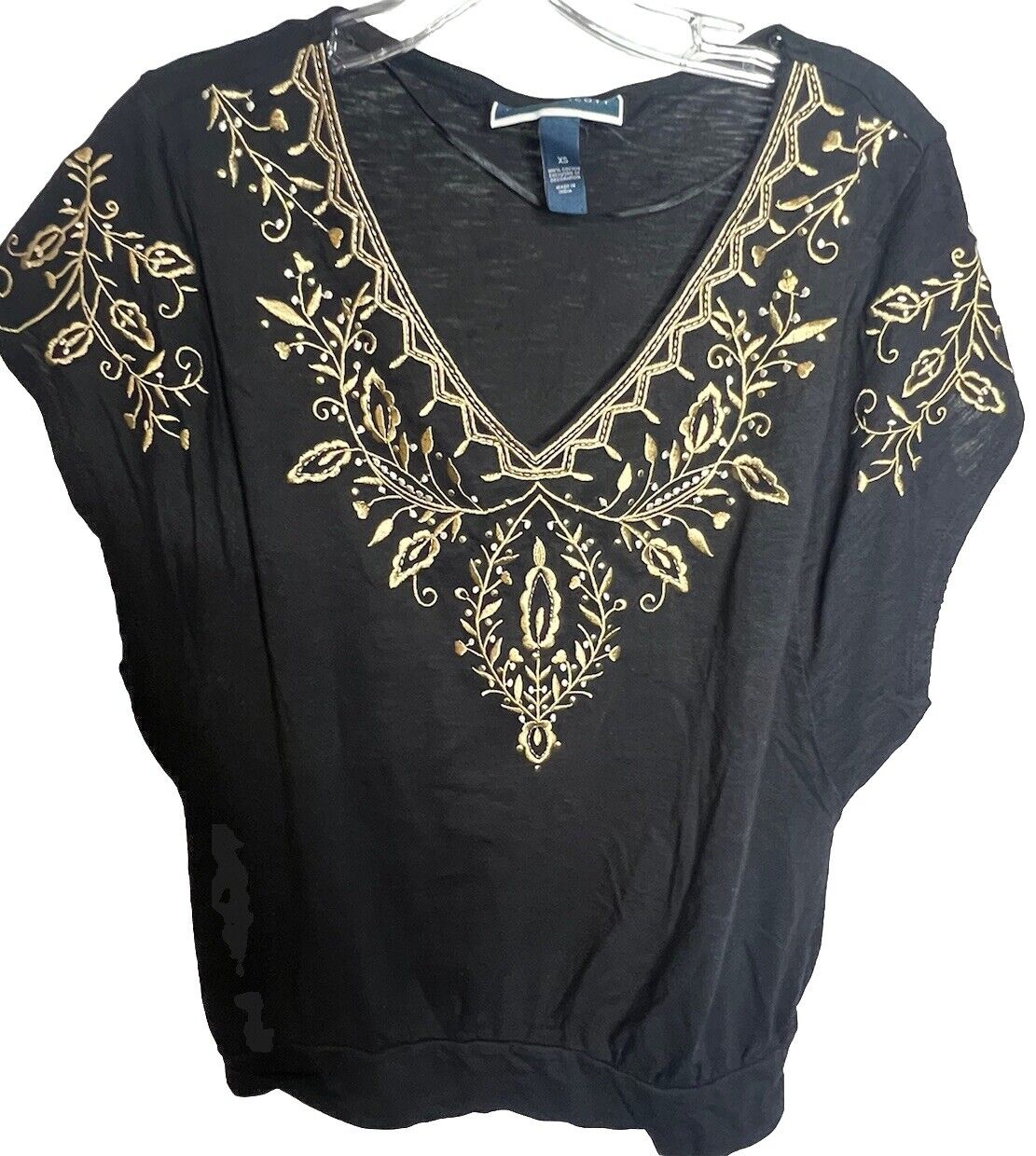 Karen Scott Womens Top, Size XS V- Neck,