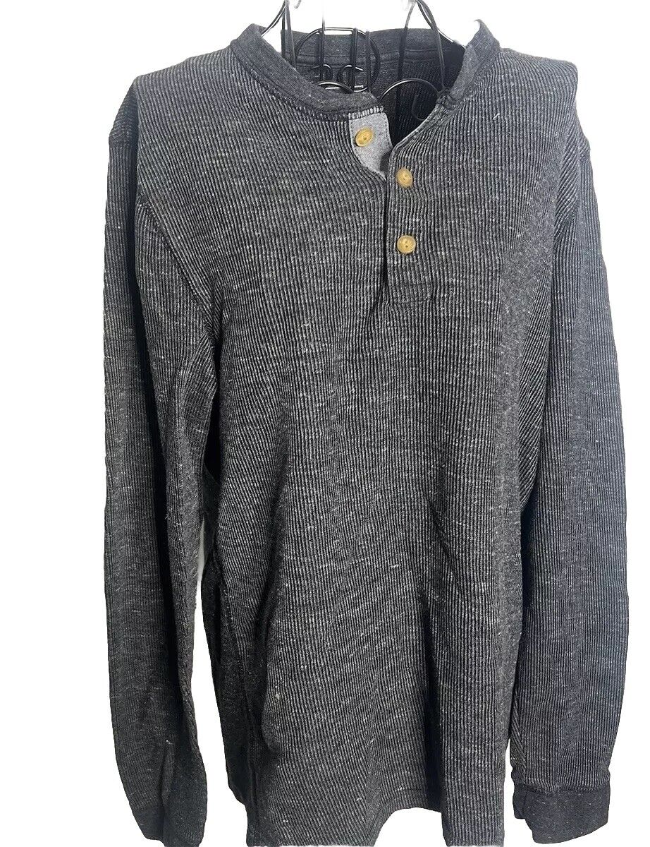 Mens Sonoma Black Long Sleeve Crewneck Shirt Large
