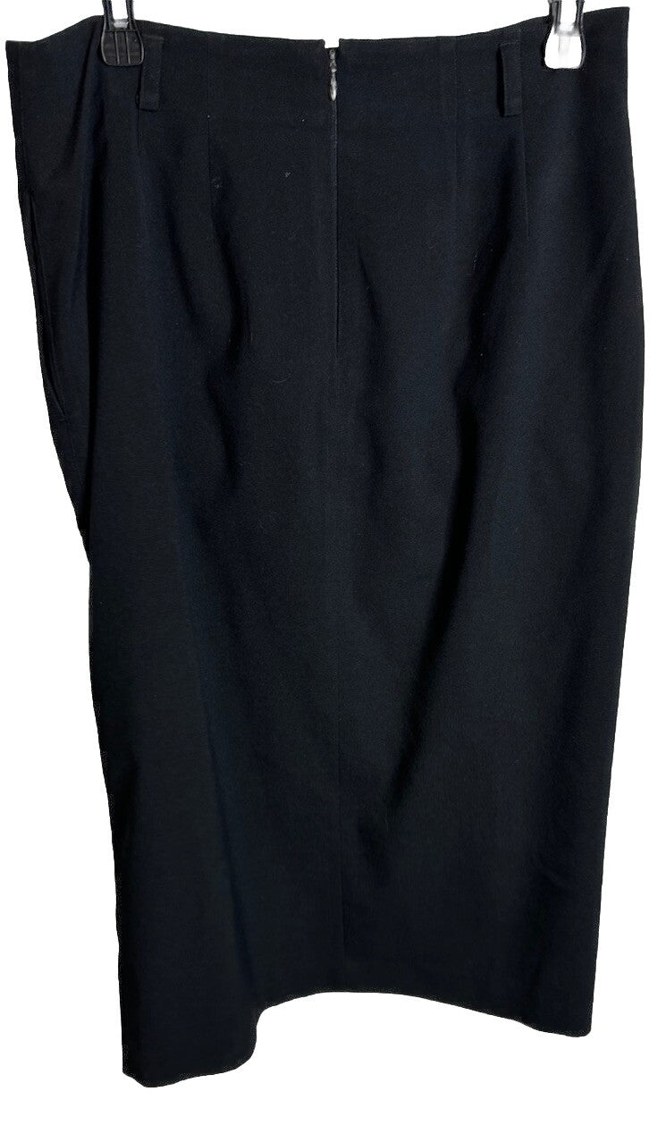Women's Skirt Size 14 Petite Black Liz Claiborne Zip Side