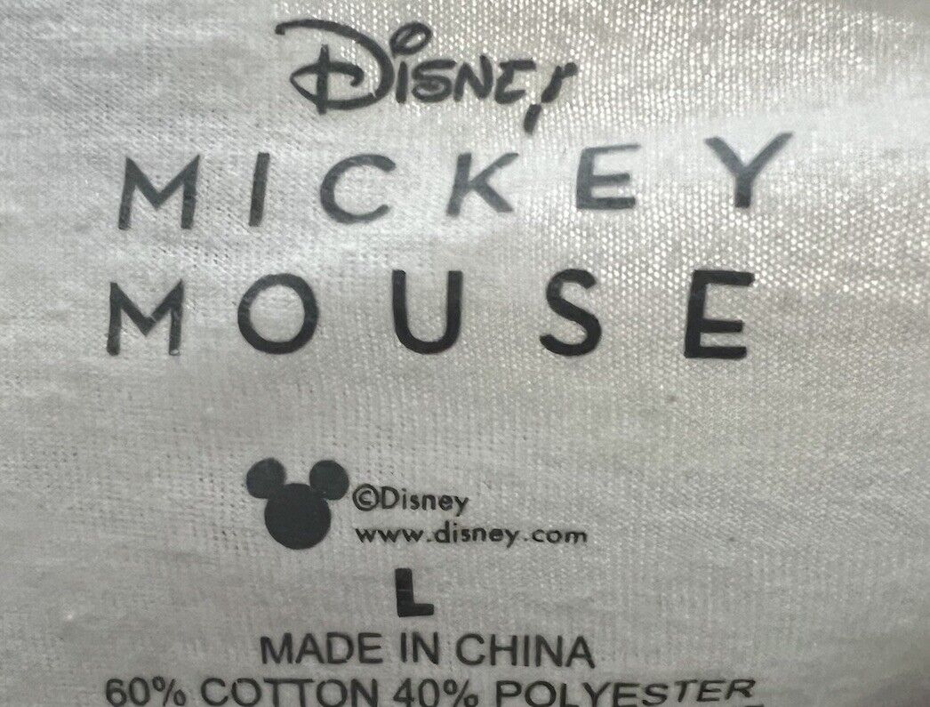 DISNEY Mickey Mouse long sleeve shirt women's Large thin Disney