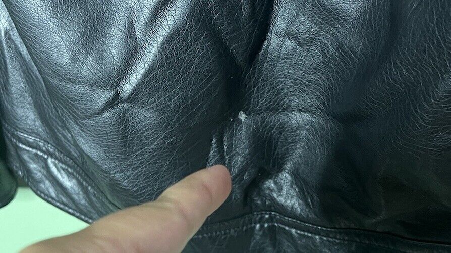 HELIX Black Men's Faux Leather Size Small With Hood