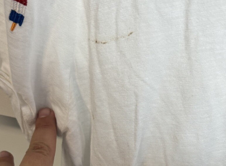 T.LA White Short Sleeve V-Neck Pocket Tee Size Medium