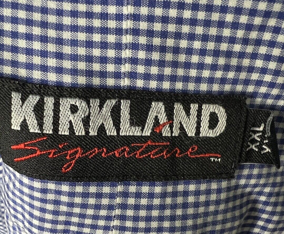 Kirkland Signature Men’s Traditional Fit Dress Shirt, Blue Plaid 2XL