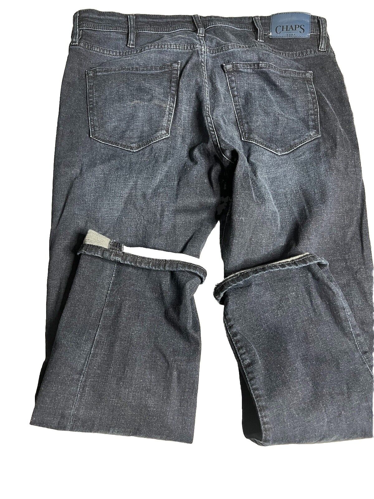 Chaps Jeans Mens 36x32 Blue 514 Slim Straight Stretch Dark Denim